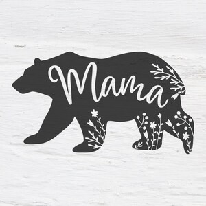 Mamma orso svg, Handlettered, mamma SVG cutfile, orso floreale, orso, fiori, disegno cricut, lettering, calligrafia, camicia, SVG, eps, dxf, png