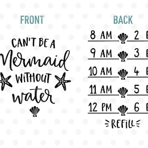 Vous ne pouvez pas être une sirène sans eau Svg bouteille d'eau Svg eau Tracker Svg sirène, remise en forme, fichier de découpe avec inscription, cricut, chemise, SVG, eps, dxf