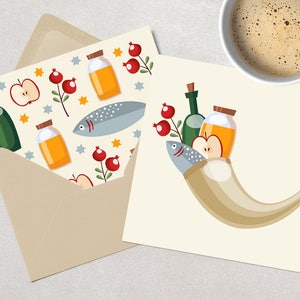 Rosh Hashanah tarjetas de felicitación, invitaciones. Plantillas de tarjetas Sahana Tova imprimibles. Año Nuevo Judío. Tarjetas de felicitación. Descarga instantánea.