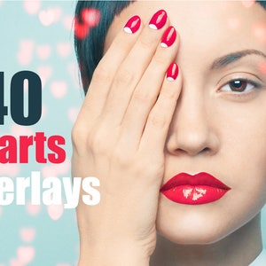 40 hearts overlays. Lights Effect Photo Overlays. Bokeh Photoshop Overlays. Bokeh Photo layer. Sparkles effect. Wedding Overlays. Valentine.