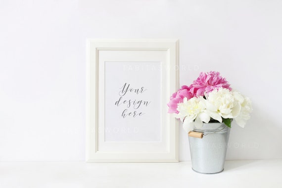 A4 Digital White Frame Mockup A3 Portrait Stock Photo Etsy