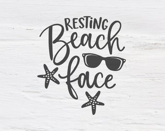 resting Beach face svg, Beach svg, Summer, Ocean, Vacation, Handlettered, cricut, cutfile, lettering, calligraphy, SVG, eps, dxf