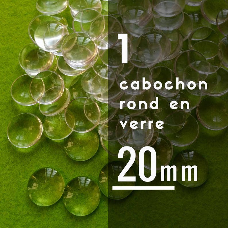 glass 1 cabochon 20 mm round glass 2 cm