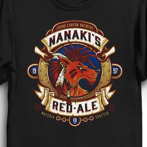 Nanaki's Red Ale - Final Fantasy T-Shirt | Red XIII Shirt | Beer Label T-Shirt