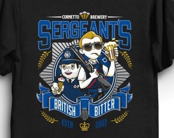 Sergeant's British Bitter - Hot Fuzz T-Shirt | Beer Label Shirt | Horror movie T-Shirt | Craft Beer Shirt