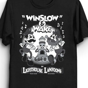 Vintage Cartoon Lighthouse Lampoons T-Shirt - Winslow & Wake Rubberhose Tee - Vintage Cartoon Cult Movie T-shirt