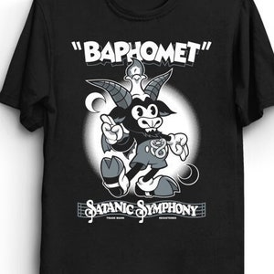 Baphomet Satanic Symphony T-Shirt - Vintage Cartoon Rubber Hose Devil tee - Satanic Symphony vintage graphic LGBTQ+ shirt