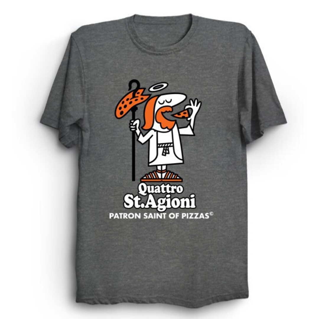 Patron Saint of Pizza Cheesy Pizza Design Quattro Stagioni Tshirt Etsy