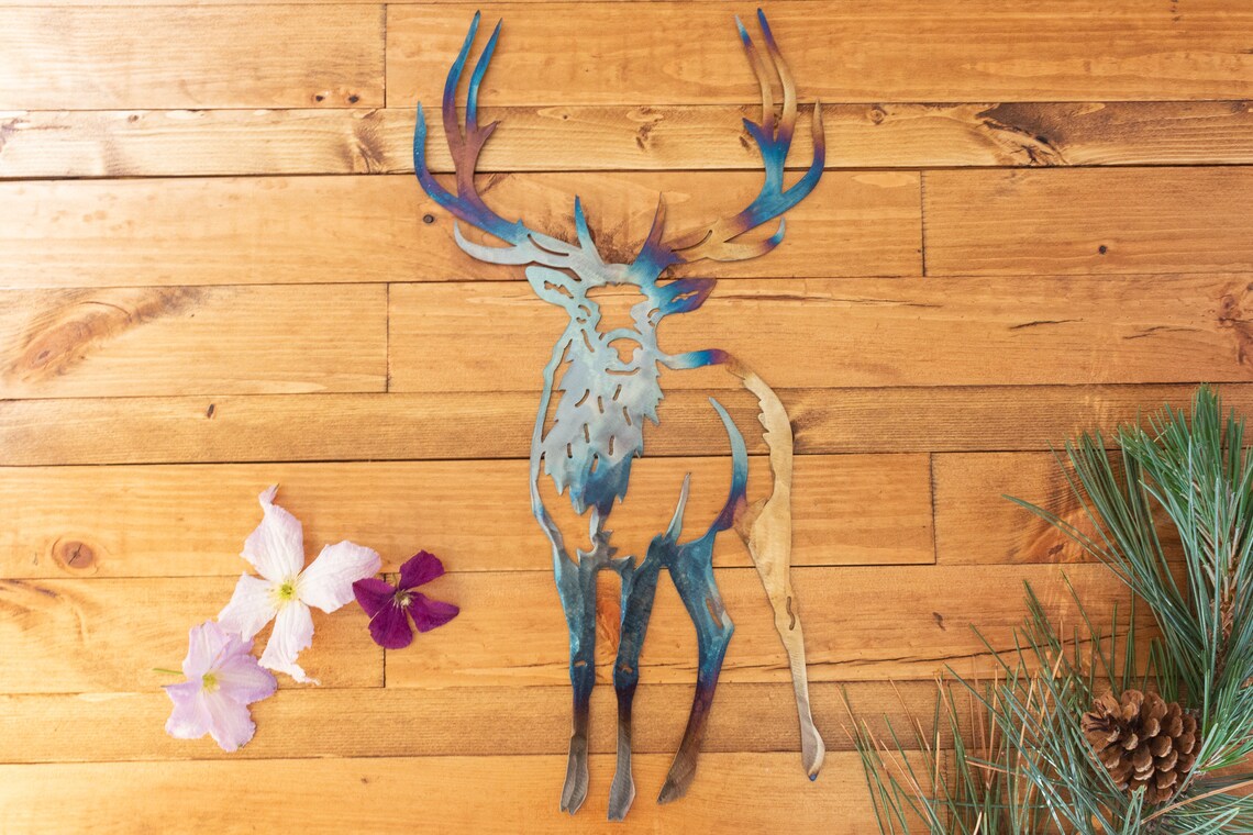 Elk Metal Wall Decor Wildlife Metal Wall Art for Cabin Etsy