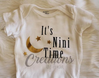 It's Nini Time Baby Onesie