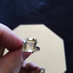 SALE! Stunning Size 7 Sterling Silver Princess Cut Prasiolite Solitaire! (10mm)