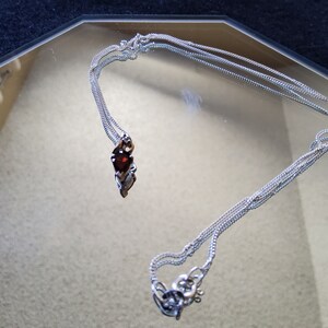 SALE! The Cutest Sterling Silver 7 x 5mm Pear Garnet Necklace