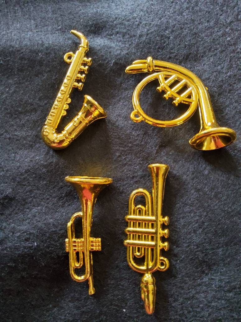 YOUR CHOICE of Gold Mini Musical Instrument!#miniatures #11styles #miniinstruments #dollaccessories #gnomes #fairies #freeshippinginUS@35