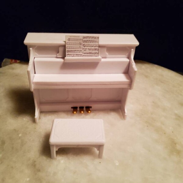 1:12 White or Black Piano, Bench and Sheet Music! #miniatures #dollhousefurniture #minipianoset #minipiano #freeshippinginUS@35