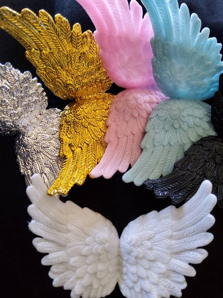 4.9x2.75, Gold Foil Glittery both Sides Angel Wings, 2/pack, Craft