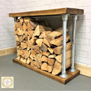 Log Store, Indoor Log Holder, Rustic- Industrial look, Log Rack,  Log Basket, Wood Burner, Log Storage, Kindling, Fire Wood Store