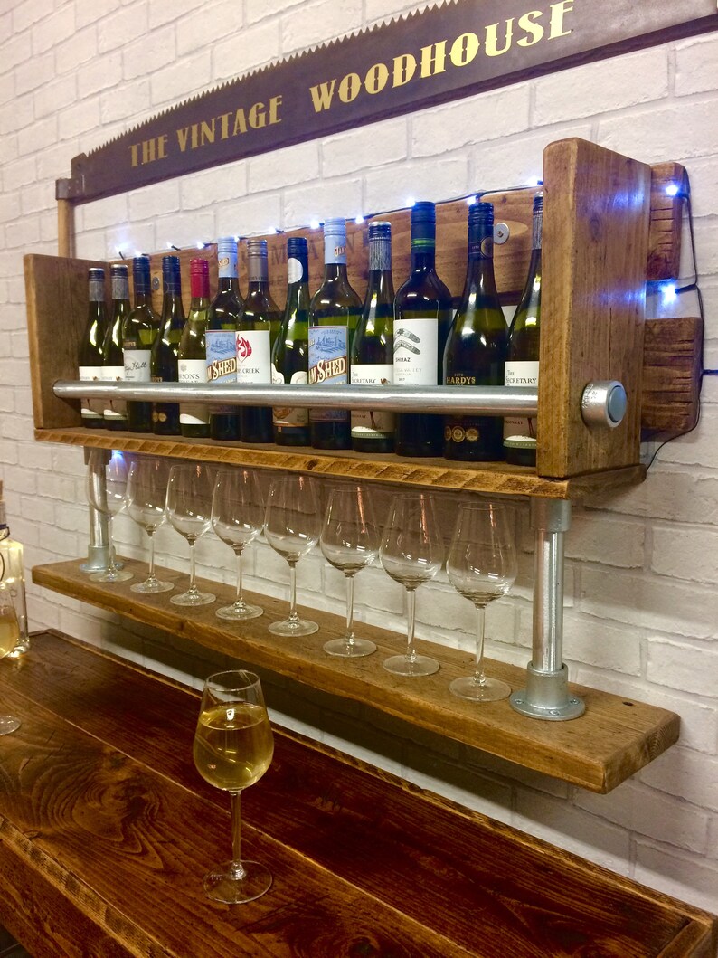 Wine Rack Home Bar Wine Glass Holder Display Shelves Etsy UK