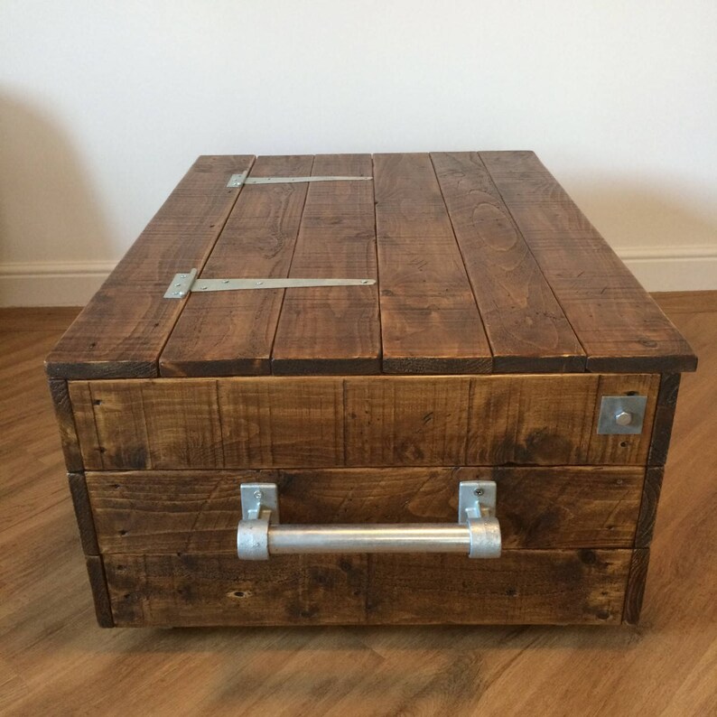 Chest Trunk Coffee Table Storage Box Part Reclaimed Wood Etsy