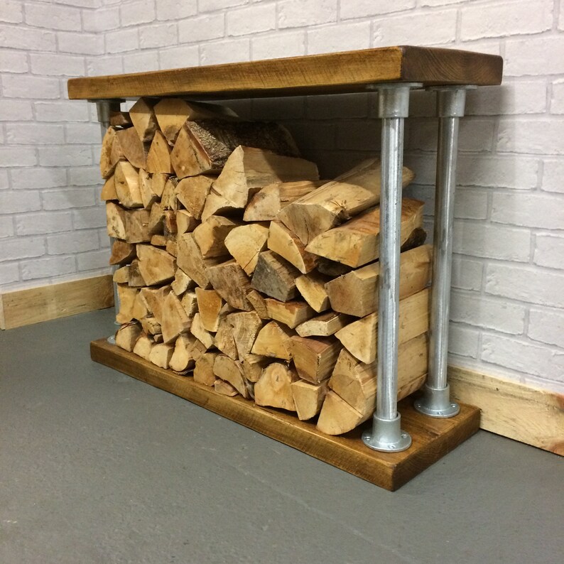 Log Store Indoor Log Holder Rustic Industrial look Log Etsy