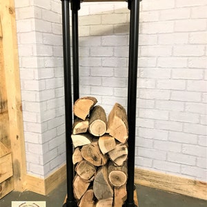 Log Store, Indoor Log Holder, Rustic Industrial Look, Log Rack