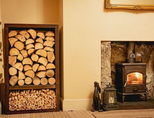 DanDiBo Firewood Log Rack Indoor Fireplace Log decorative 39 Black Basket firewood Shelf firewood Firewood holder Shelf 
