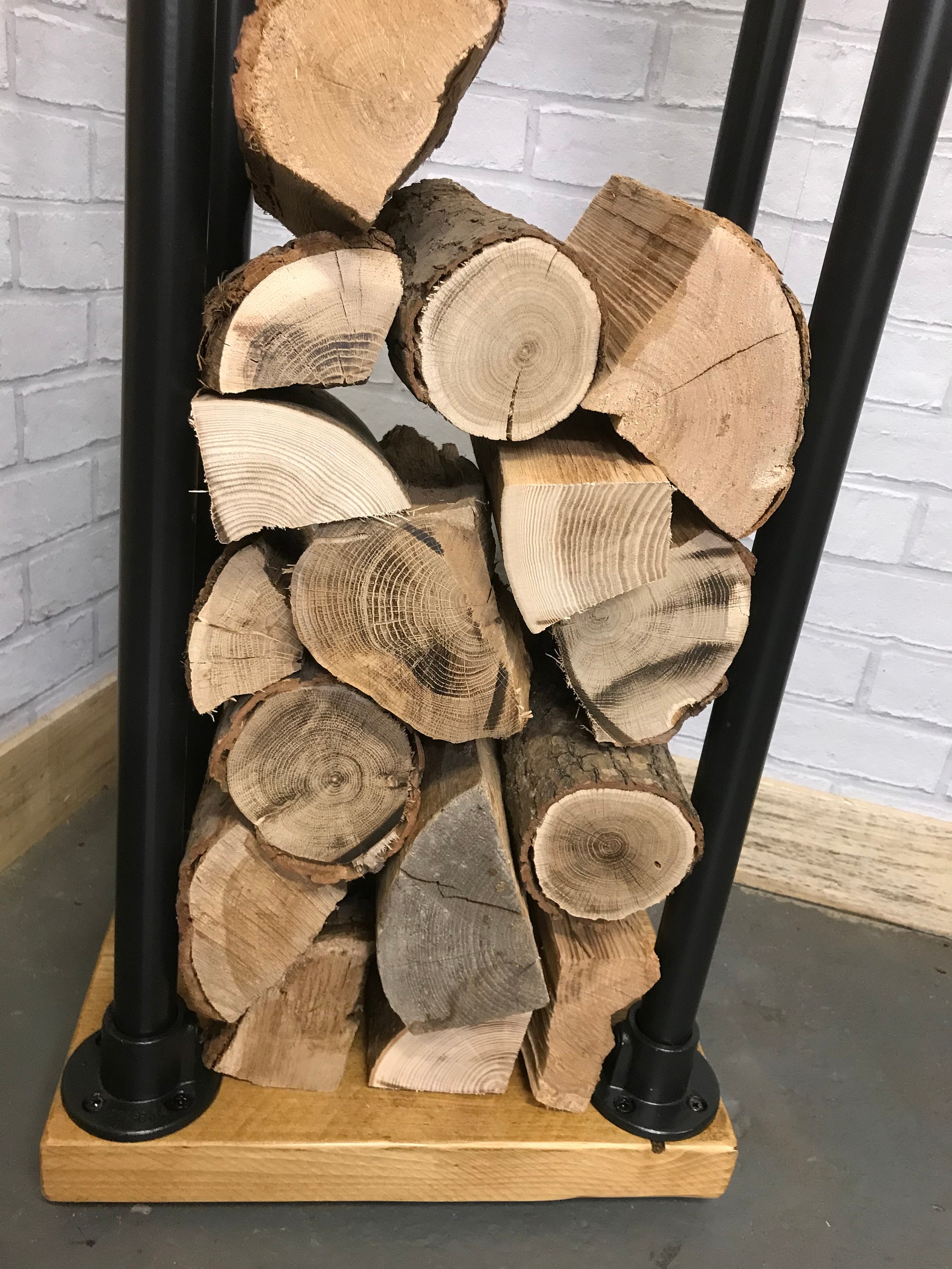 Log Store Indoor Log Holder Rustic Industrial Look Log Etsy UK