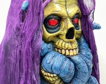 Máscara de látex amarilla del rey Hastur: cosplay de terror cósmico de Cthulhu para Halloween