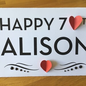Meilenstein-Alterskarte, voll personalisiert, 30., 40., 50., 60., 70., 80., 90., Meilenstein Geburtstag, Grußkarte, großen Geburtstag