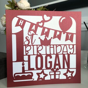 Personalised 1st birthday card, personalised 1st birthday card, one, first birthday