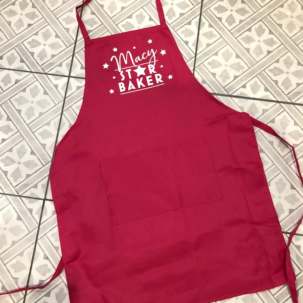 Star baker apron, children’s star baker apron, kids apron, star baker, kids cookery, baking kids