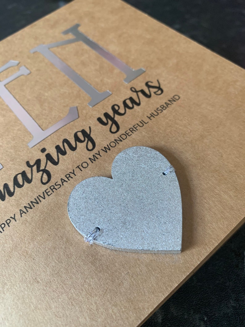 10th Anniversary Card, Tin Anniversary Card, 10 Year Personalised ...