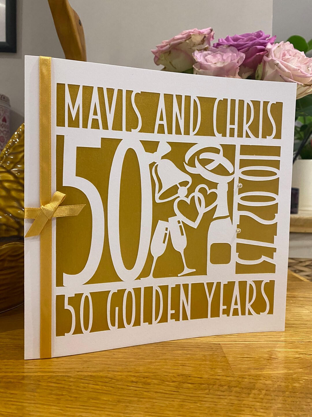Personalised 50 Wedding Anniversary Card, Golden Wedding Anniversary ...