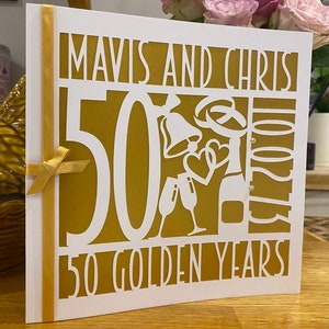 パーソナライズされた結婚 50 周年記念カード、金婚式記念カード、50 年、金婚式カード
