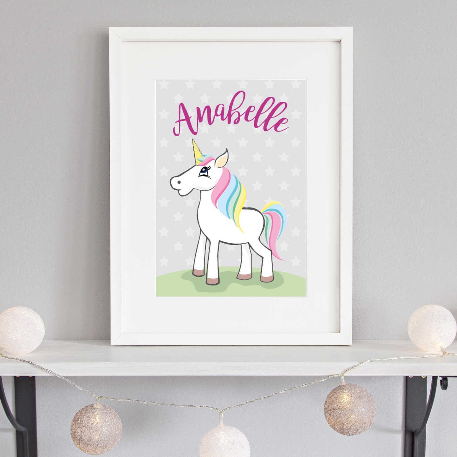 Unicorn Personalised Print Unicorn Illustration Unicorn | Etsy