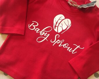 Long sleeved baby sprout t-shirt - Christmas baby top - sprout clothing - baby sprout top