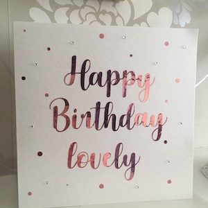 Feliz cumpleaños tarjeta de felicitación encantadora - tarjeta de cumpleaños - tarjeta de cumpleaños de las damas - tarjeta de cumpleaños brillante - tarjeta personalizada