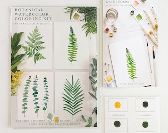 Botanical Watercolor Coloring Kit