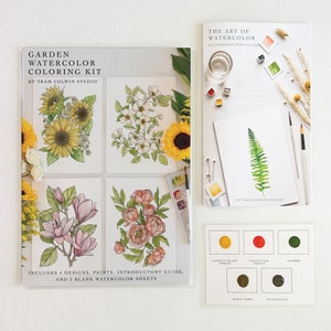 Garden Watercolor Coloring Kit