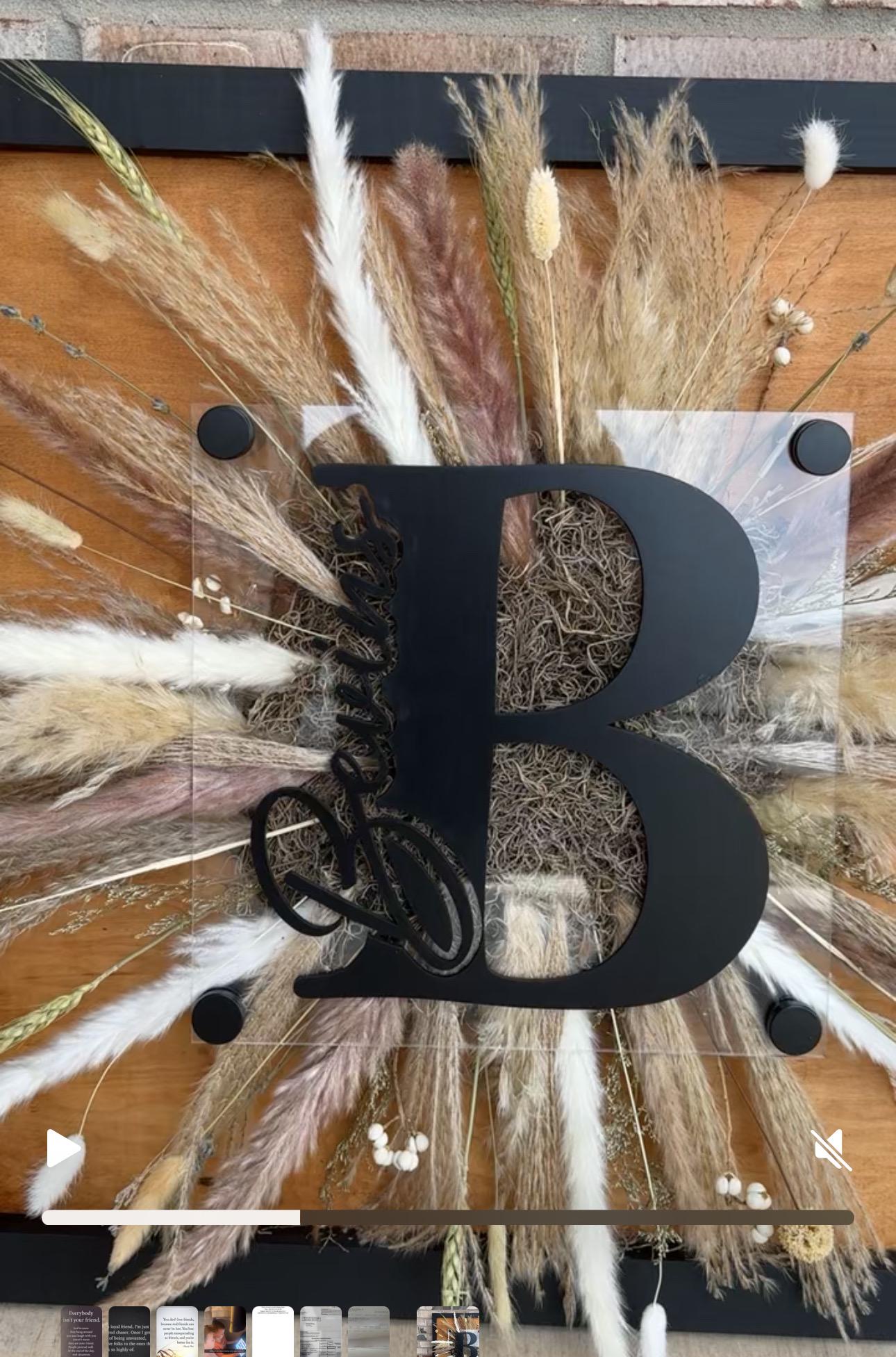 Boho Custom Name Sign: Pampas Grass, Rustic Initial Decor - Etsy