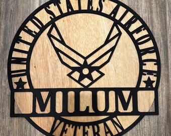 thumbnail image 2 of Laser Cut Wood Navy Military Insignia Plaque - US Armed Forces Emblem - Unbranded, Handmade 2 of 3