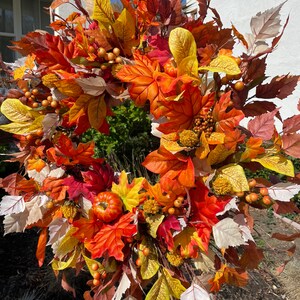 Herbstlaub Kranz für Haustür, Herbstblätter Kranz, Künstliche Herbstblatt Kranz