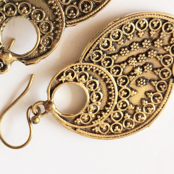 indian earring brass; boho; indian; tribal; ethnic; oriental