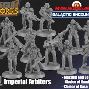 Imperial Arbiters Soldiers, Marshal, and Sergeant from Dungeon Works