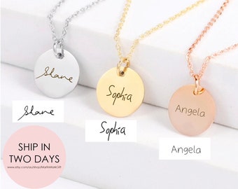 Personalized Handwriting Necklace Custom Name Laser Engraving Necklace Valentines Day Gift Mother's Day Gift