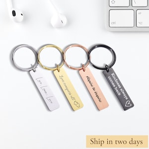 Personalized Statement Keychain, Custom Metal Keychain, Birthday Gift, Father's Day Gift, Anniversary Gift, Custom Name Keychain Quotes Gift image 1