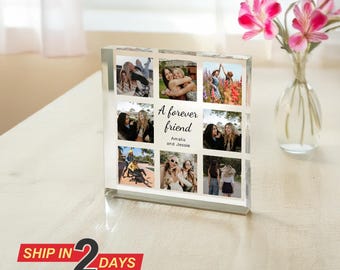 Personalized Acrylic Photo Collage Block, Custom Keepsake Gift