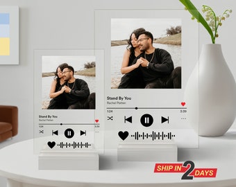 Personalized Spotify Song Plaque with Photo, Custom Music Acrylic Anniversary Gift
