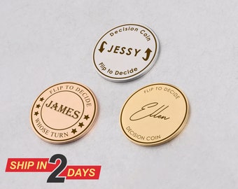 Personalized Decision Flip Coin, Couples Keepsake Gift