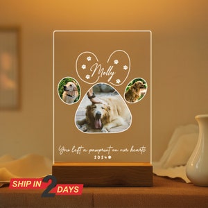 Personalized Pet Memorial Night Light: Custom Photo Plaque