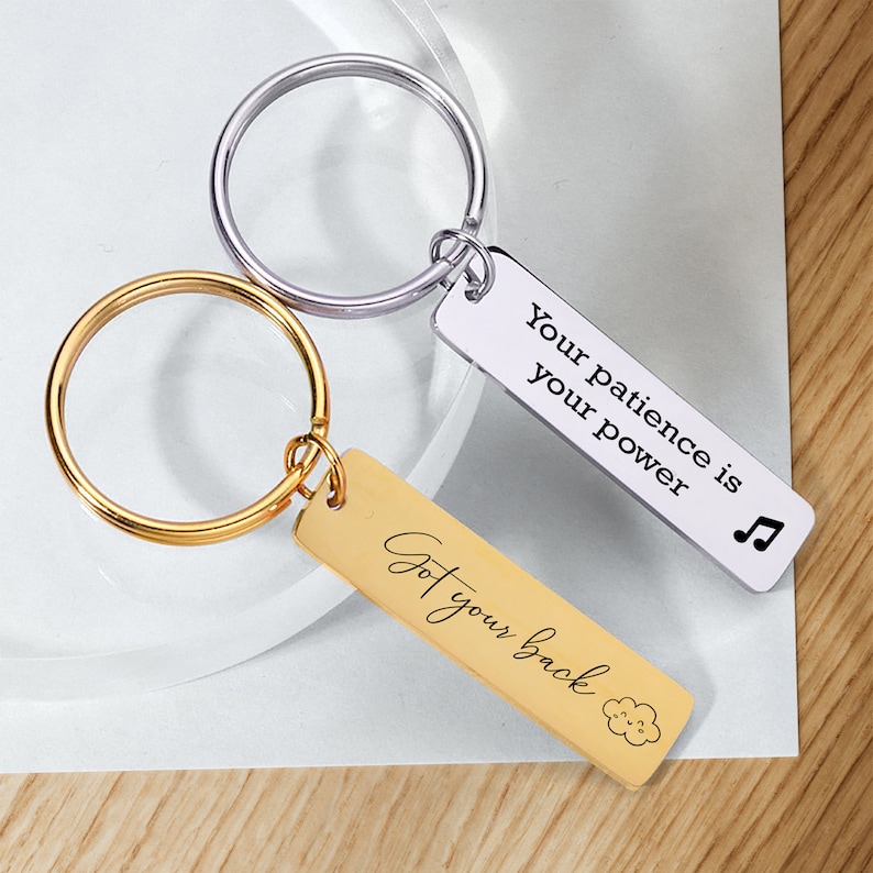 Personalized Statement Keychain, Custom Metal Keychain, Birthday Gift, Father's Day Gift, Anniversary Gift, Custom Name Keychain Quotes Gift image 2
